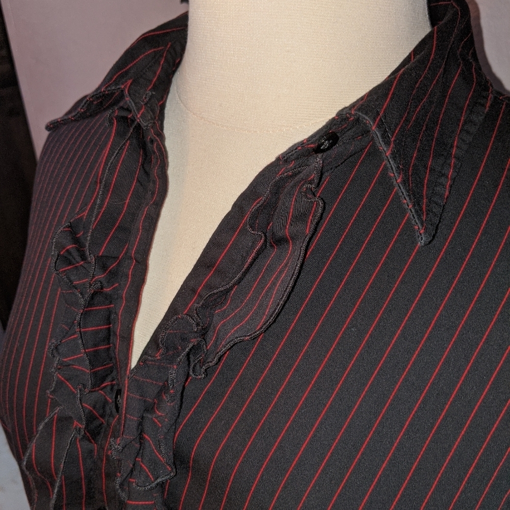 Lane Bryant Ruffle Button up Blouse